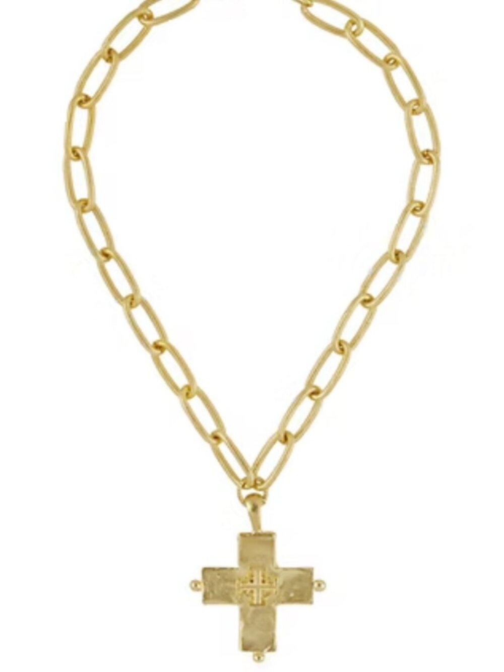 Susan Shaw Jerusalem Double Cross Chain Necklace